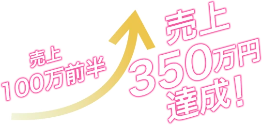 売上100万前半が売上350万円達成!